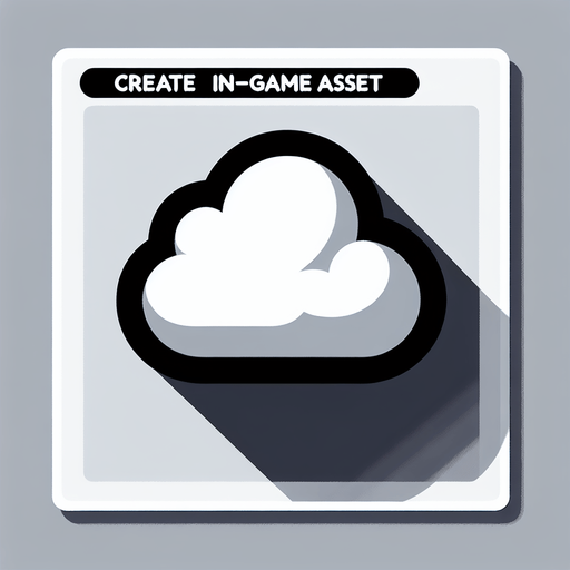 A simple cloud. Single Game Texture. In-Game asset. 2d. Blank background. High contrast. No shadows.