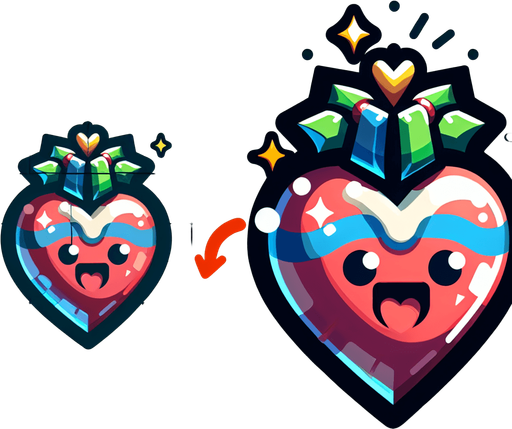 Single cartoon extra life heart. No drop shadows. Christmas designed Single Game Texture. In-Game asset. 2d. Blank background. High contrast. No shadows.