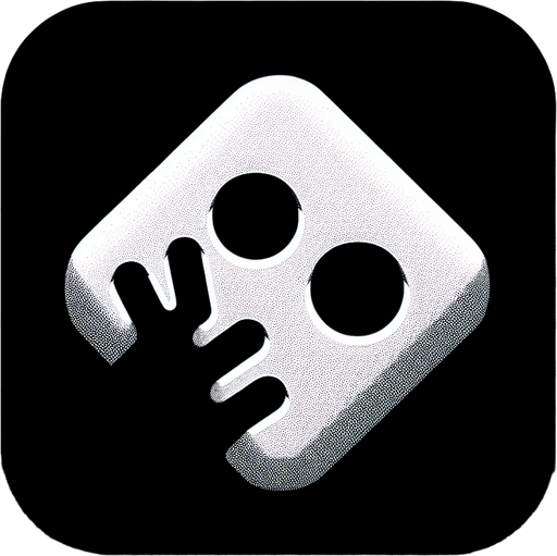 a button with a cube on it with two eyes and hands but no arms.
Single Game Texture. In-Game asset. 2d. Blank background. High contrast. No shadows.