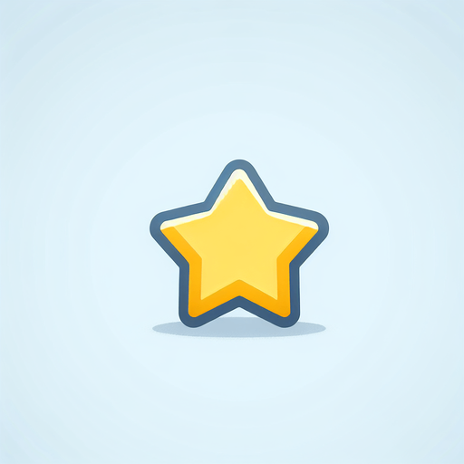 A small light yellow star..
Single Game Texture. In-Game asset. 2d. Blank background. High contrast. No shadows.