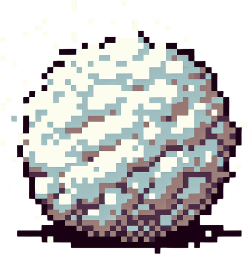 dusty snow puff. Single Game Texture. In-Game asset. 2d. Blank background. High contrast. No shadows. pixelated. 8 bit