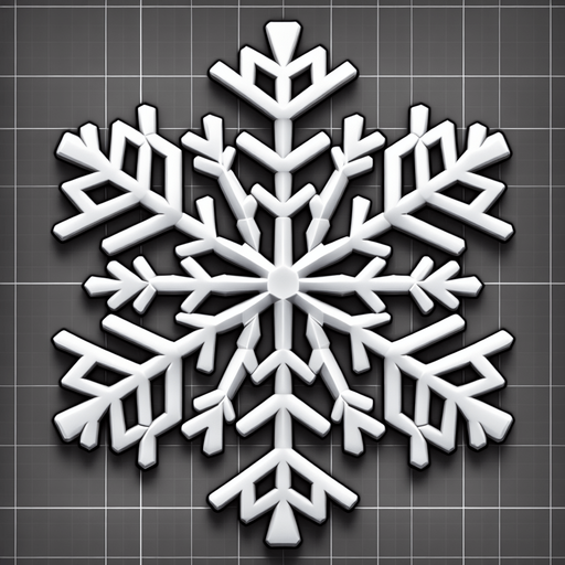 a christmas snow flake. plastic style. Single Game Texture. In-Game asset. 2d. Blank background. High contrast. No shadows.