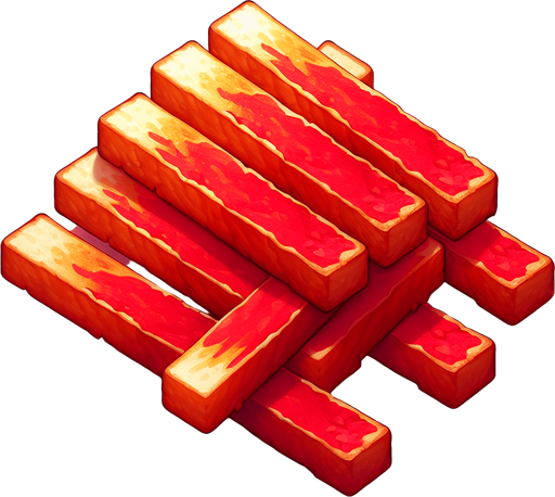 French toast sticks red Single Game Texture. In-Game asset. 2d. Blank background. High contrast. No shadows. Single Game Texture. In-Game asset. 2d. Blank background. High contrast. No shadows.