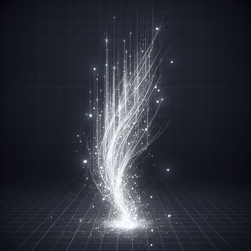 A white particle trail, vertical.
Single Game Texture. In-Game asset. 2d. Blank background. High contrast. No shadows.