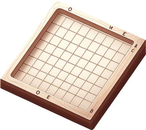 Une jeton de scrabble sans lettre..
Single Game Texture. In-Game asset. 2d. Blank background. High contrast. No shadows.