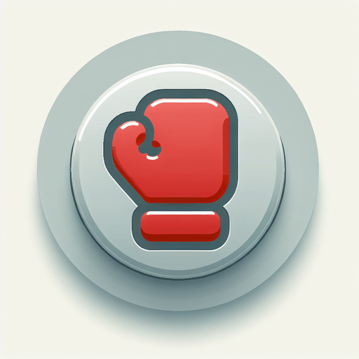 basic light gray convex round button with a red boxing glove icon.
UI