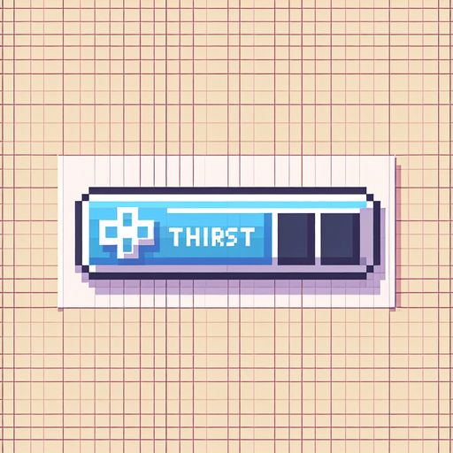 pixel art horizontal thirst bar that looks like a health bar.
Single Game Texture. In-Game asset. 2d. Blank background.