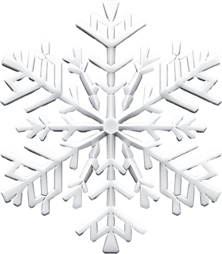 a christmas snow flake. plastic style. Single Game Texture. In-Game asset. 2d. Blank background. High contrast. No shadows.