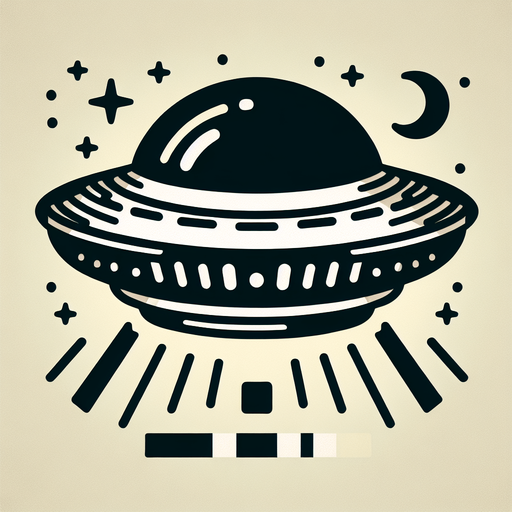 Ufo.
Single Game Texture. In-Game asset. 2d. Blank background. High contrast. No shadows.