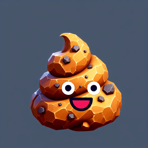 poop.
Single Game Texture. In-Game asset. 2d. Blank background. High contrast. No shadows.