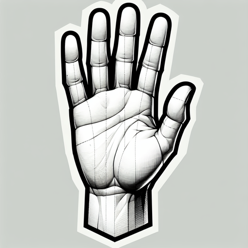 hand.
Single Game Texture. In-Game asset. 2d. Blank background. High contrast. No shadows.