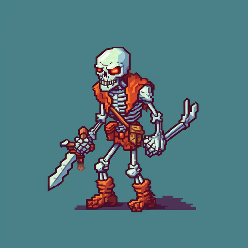 Enemy zombie archer walking to the left.
Game Texture. In-Game asset. 2d. Pixelart. White background. Blank background. Low detail. High contrast.