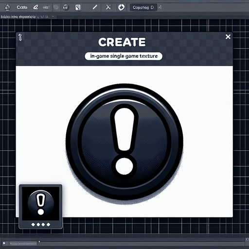 a button with a ! on it.
Single Game Texture. In-Game asset. 2d. Blank background. High contrast. No shadows.