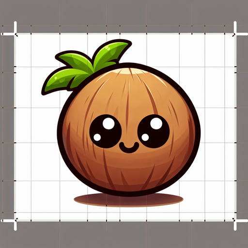 A toon cconut..
Single Game Texture. In-Game asset. 2d. Blank background. High contrast. No shadows.