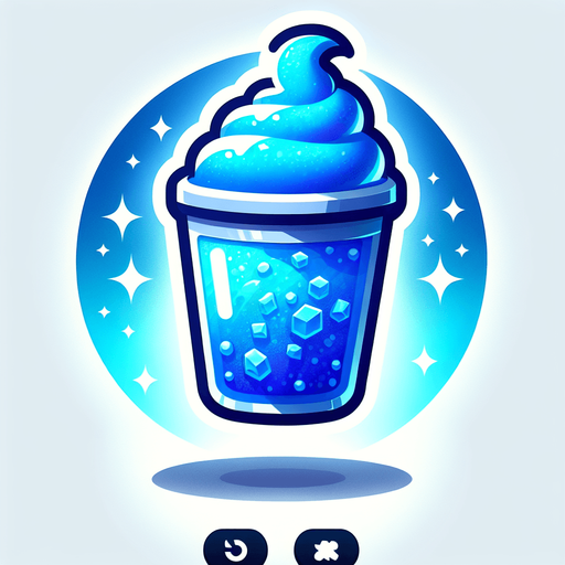 Blue Slushee.
Single Game Texture. In-Game asset. 2d. Blank background. High contrast. No shadows.