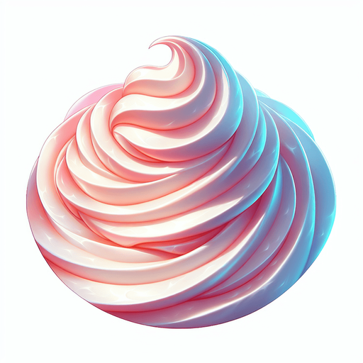 A swirl of delicious whipped cream.
Single Game Texture. In-Game asset. 2d. Blank background. High contrast. No shadows.