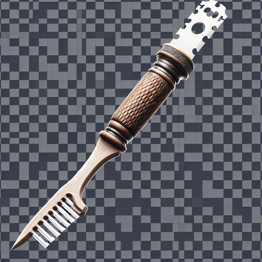 Prison shank made out of a toothbrush and a razor pointing straight up.
Single Game Texture. In-Game asset. 2d. Blank background. High contrast. No shadows.