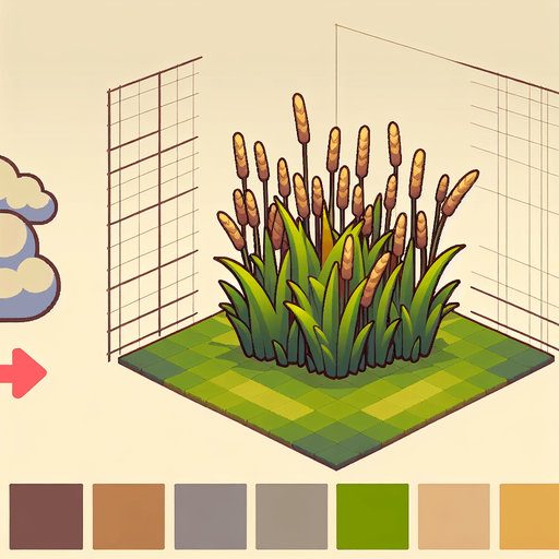 a tall thin bunch of grass.
Single Game Texture. In-Game asset. 2d. Blank background.  No shadows.