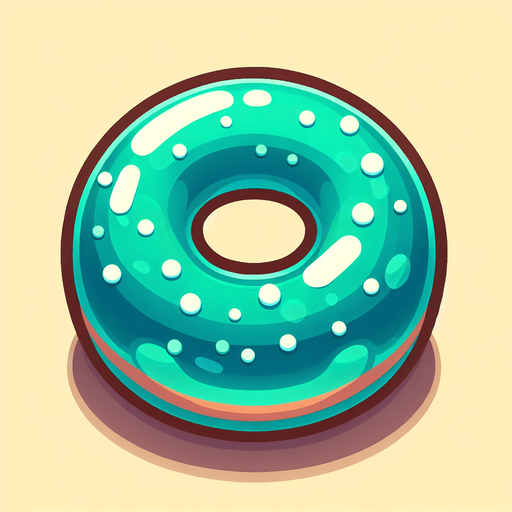 Vibrant teal candy. cartoon. Sugar ring.
Game asset. 2d. Blank background. High contrast. No shadows.