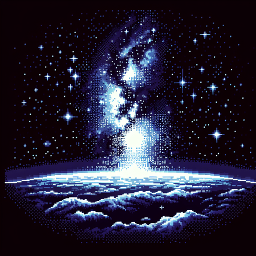 pixelart a beautiful starry sky seen in empty outer space..
Single Game Texture. In-Game asset. 2d. Blank background. High contrast. No shadows.