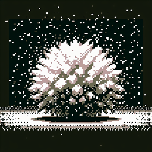 dusty snow puff. Single Game Texture. In-Game asset. 2d. Blank background. High contrast. No shadows. pixelated. 8 bit