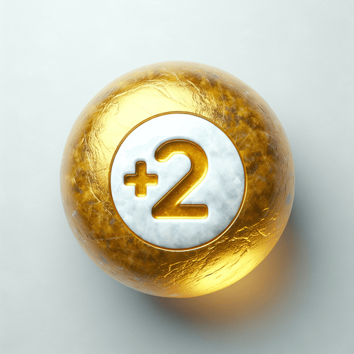 round frozen golden curling ball seen from above. text (+2) inscribed on it. sylized..
Single Game Texture. In-Game asset. 2d. Blank background. High contrast. No shadows.