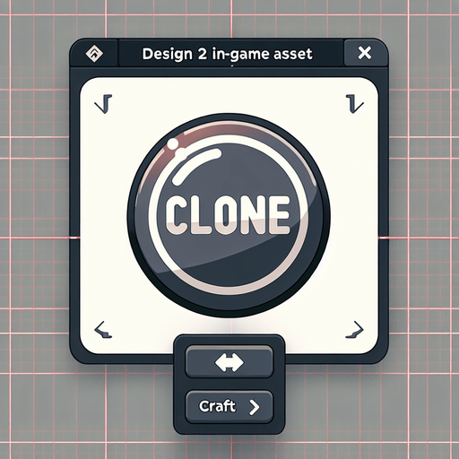 a button that says "clone".
Single Game Texture. In-Game asset. 2d. Blank background. High contrast. No shadows.