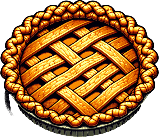 Pumpkin pie Single Game Texture. In-Game asset. 2d. Blank background. High contrast. No shadows. Single Game Texture. In-Game asset. 2d. Blank background. High contrast. No shadows.