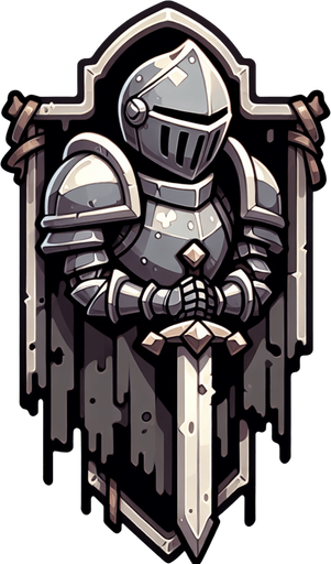 Chevalier à moitié mort.
Single Game Texture. In-Game asset. 2d. Blank background. High contrast. No shadows.