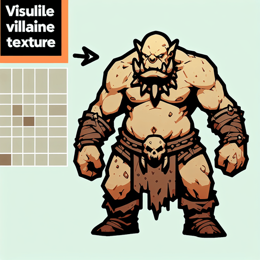 méchant orc beige..
Single Game Texture. In-Game asset. 2d. Blank background. High contrast. No shadows.