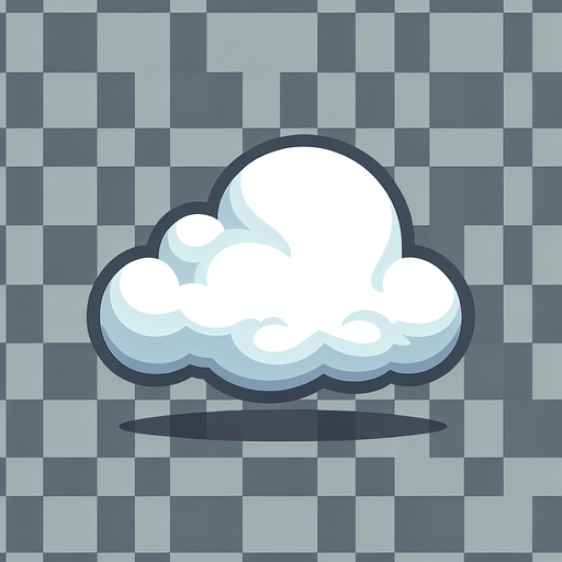 cartoon white cloud..
Single Game Texture. In-Game asset. 2d. Blank background. High contrast. No shadows.