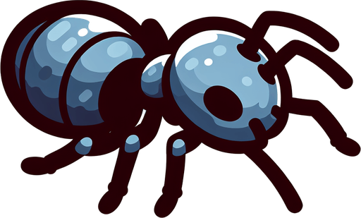 ant.
Single Game Texture. In-Game asset. 2d. Blank background. High contrast. No shadows.