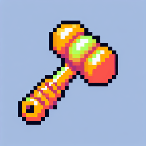 pixel art of plastic squeaky hammer.