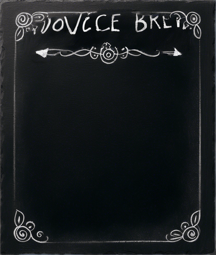 Text "NOVICE BREW" in chalk, handwritten