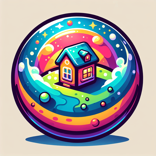 Perfectly round planet looking like a house, cartoon Single Game Texture. In-Game asset. 2d. Blank background. High contrast. No shadows.