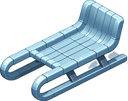 a sled plastic style. Single Game Texture. In-Game asset. 2d. Blank background. High contrast. No shadows.