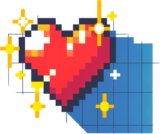 hit point heart pixel art
Single Game Texture. In-Game asset. 2d. Blank background. High contrast. No shadows.