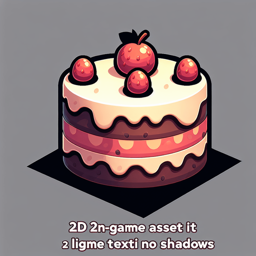 Cake.
Single Game Texture. In-Game asset. 2d. Blank background. High contrast. No shadows.