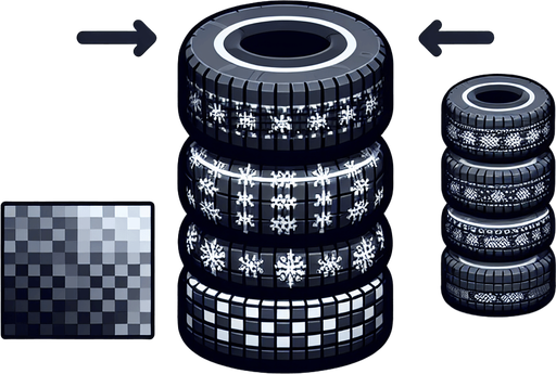 2d stacked christmas winter tire Single Game Texture. In-Game asset. 2d. Blank background. High contrast. No shadows.