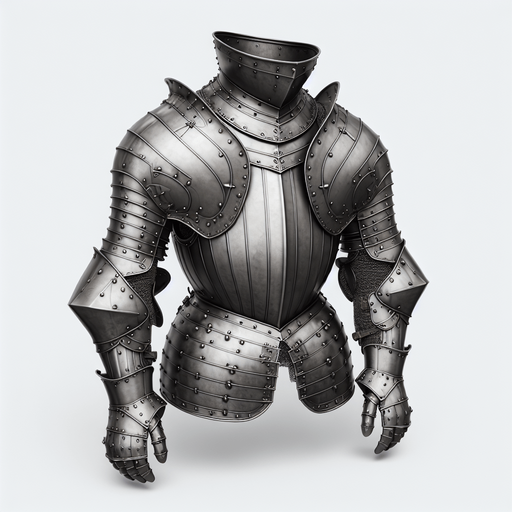 suit of armour, no background.
Single Game Texture. In-Game asset. 2d. Blank background. High contrast. No shadows.