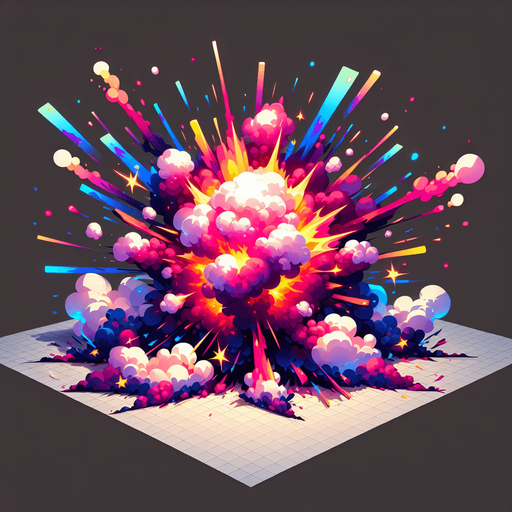 Like a big animated explosion.
Single Game Texture. In-Game asset. 2d. Blank background. High contrast. No shadows.