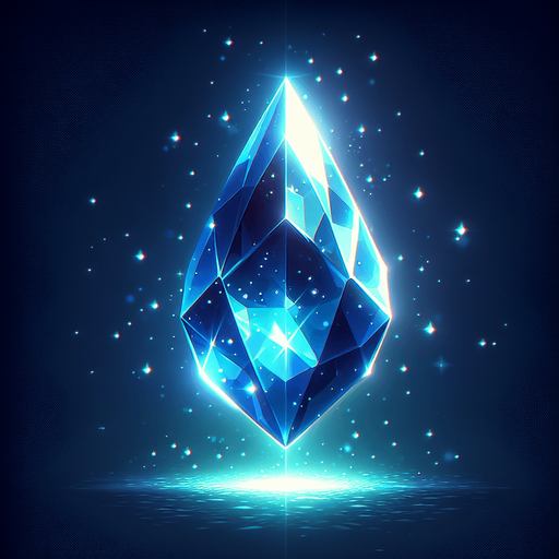 Magic Blue Drop Shaped Gem.
Single Game Texture. In-Game asset. 2d. Blank background. High contrast. No shadows.