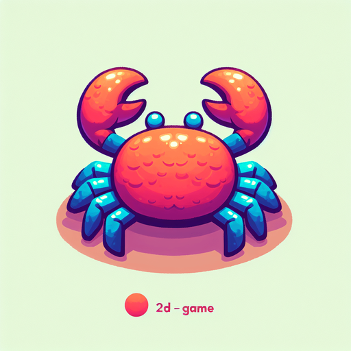 create a cartoon-style illustration of a crab from the back.
Single Game Texture. In-Game asset. 2d. Blank background. High contrast. No shadows.