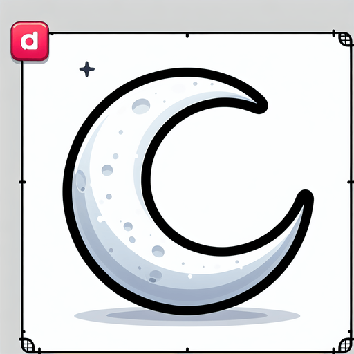 Cartoon, white crescent moon. white. no dots..
Single Game Texture. In-Game asset. 2d. Blank background. High contrast. No shadows.