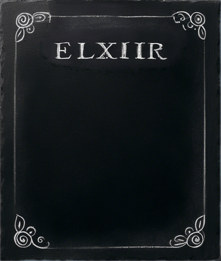 Word "ELIXIR" in chalk