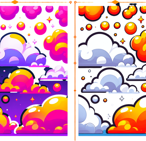 colorful cartoon clouds thin border. vertical. 2048x2732.
Single Game Texture. In-Game asset. 2d. Blank background. High contrast. No shadows.