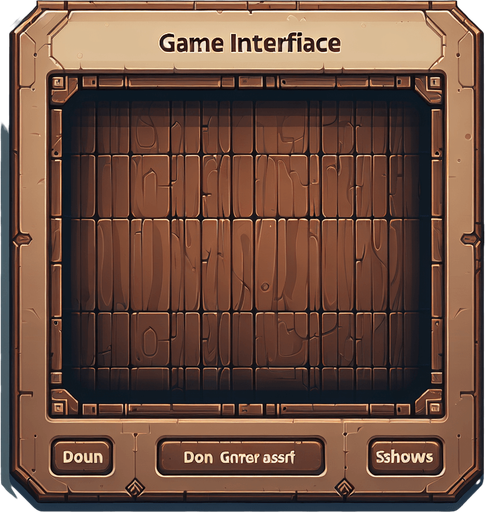 brown wooden board. game gui style. 2048x400 pixels.
Single Game Texture. In-Game asset. 2d. Blank background. High contrast. No shadows.