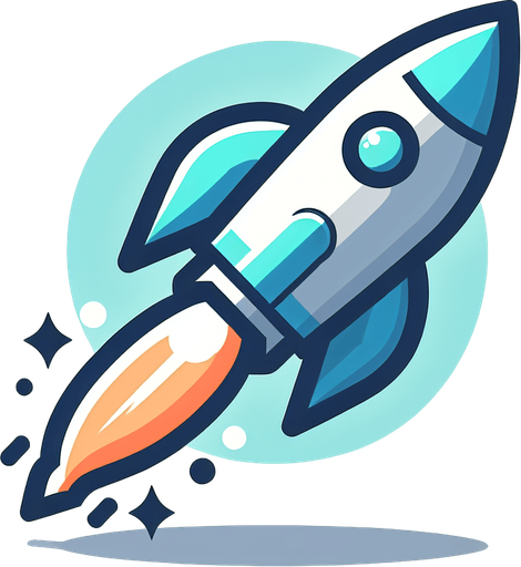 Medium cyan,white coloured rocket.
Single Game Texture. In-Game asset. 2d. Blank background. High contrast. No shadows.