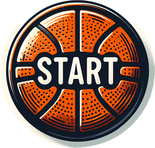 A basketball start button.