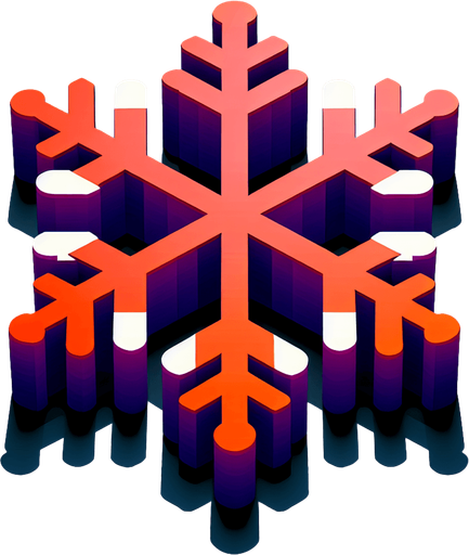 a christmas snow flake. plastic style. Single Game Texture. In-Game asset. 2d. Blank background. High contrast. No shadows.